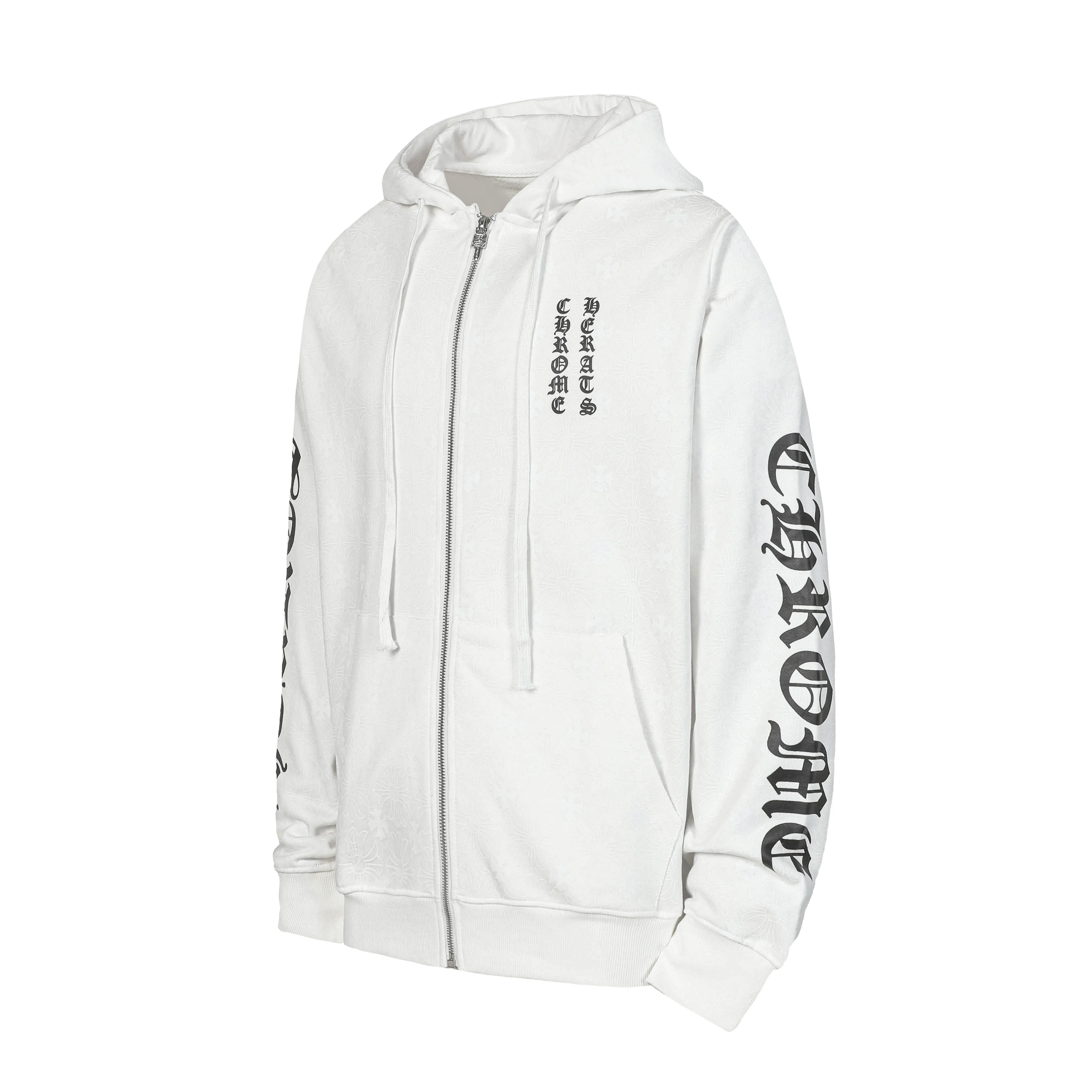 P300 cross-border model, please do not place an order if you are pursuing quality - Chrome Hearts/Chrome Hearts Sanskrit Dark Pattern Horseshoe Sanskrit Cross ✝️ Printed Zipper Sweater Cardigan Jacket - High weight, high density and high quality. The wool is soft, delicate and skin-friendly. It feels soft and silky. It has excellent warmth and skin-friendly properties. - Custom-woven and custom-dyed, no color difference. No matter the fabric or workmanship details, it beats the ordinary version on the market. - Hardware zipper accessories are all customized and full of details. -Colour: Black White Blue -Size: S M L XL